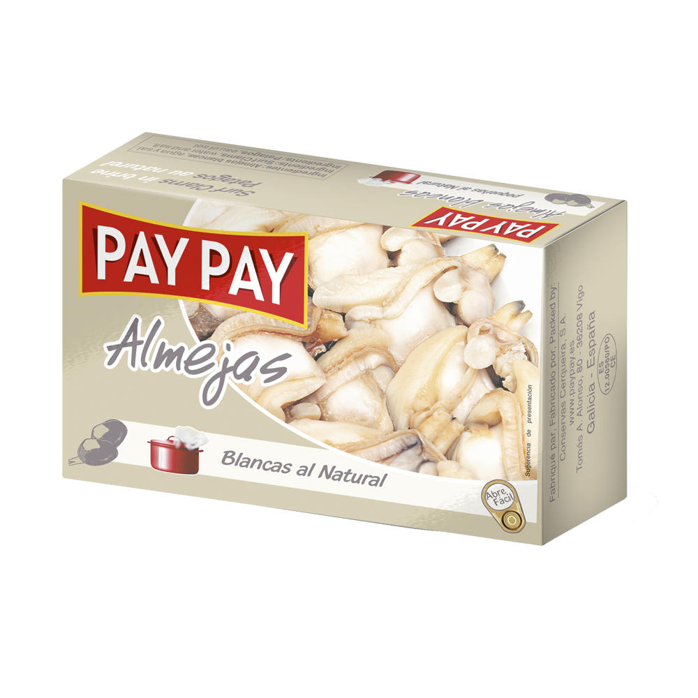 Almejas Blancas al Natural Pay Pay 120ml