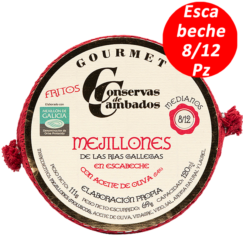 Mejillones Escabeche Gourmet Rias Gallegas Conservas Cambados 8/12