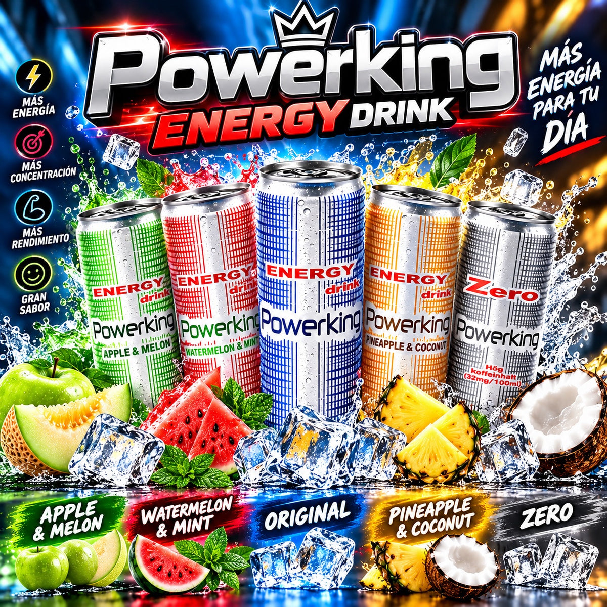 Powerking Energy Drink Sabores
