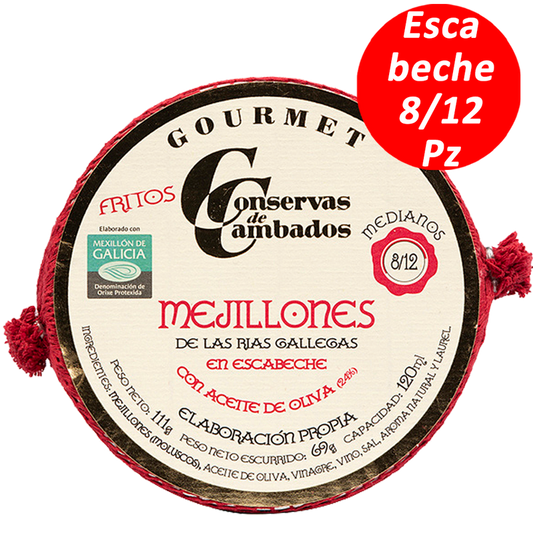 Mejillones Escabeche Gourmet Rias Gallegas Conservas Cambados 8/12