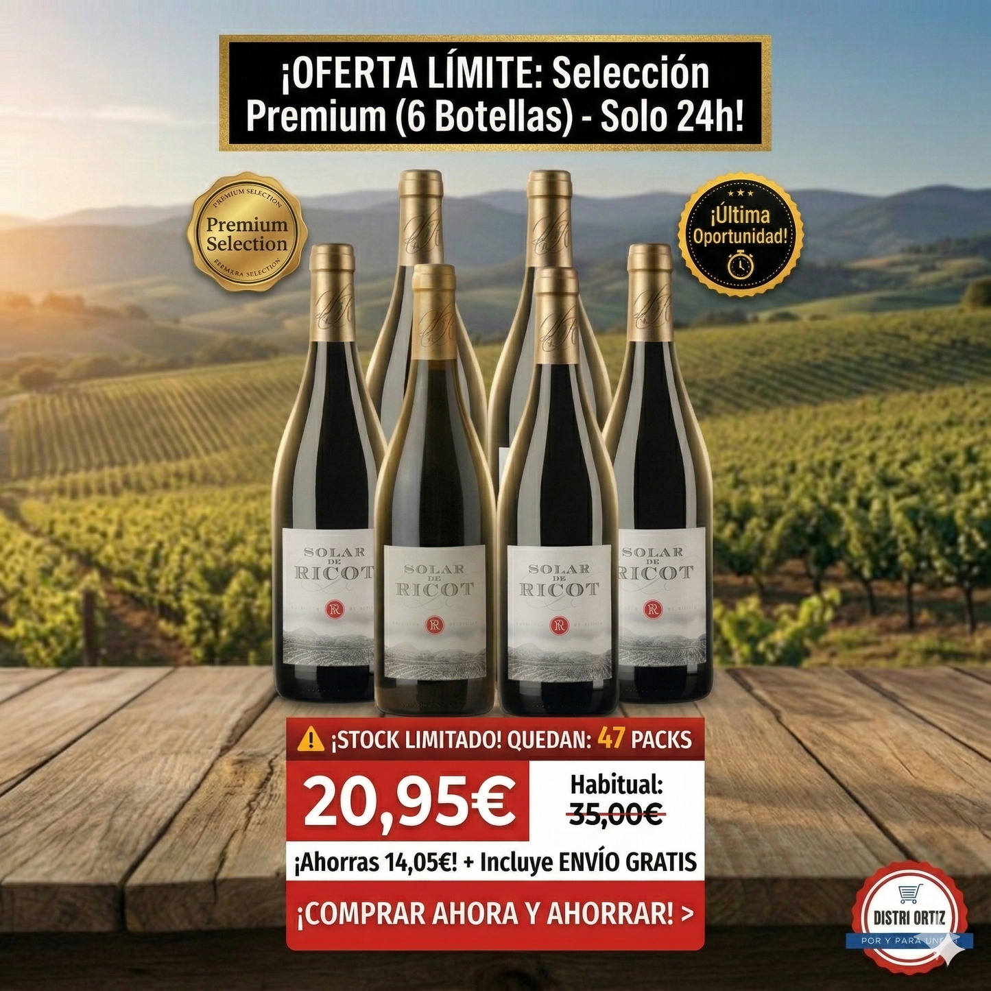 Vino Solar De Ricot Tinto 75cl