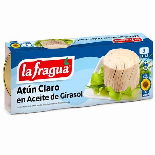 Atún Claro en Aceite de Girasol La Fragua Pack 3 Latas 80 g