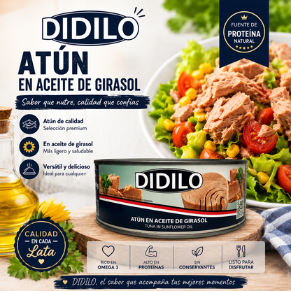 Atún Didilo en aceite de girasol – fuente natural de proteínas