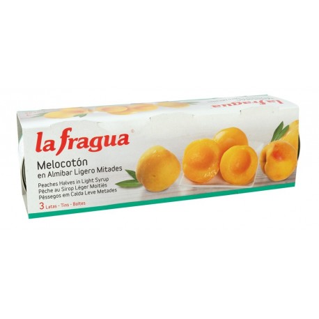 Melocotón En Almíbar Ligero Mitades Extra La Fragua Pack 3