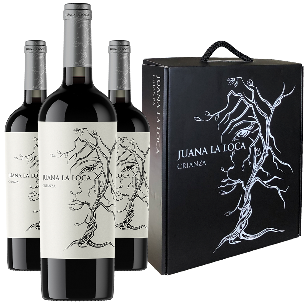 Estuche Vino Tinto Jumilla Juana la loca 3 Unidades