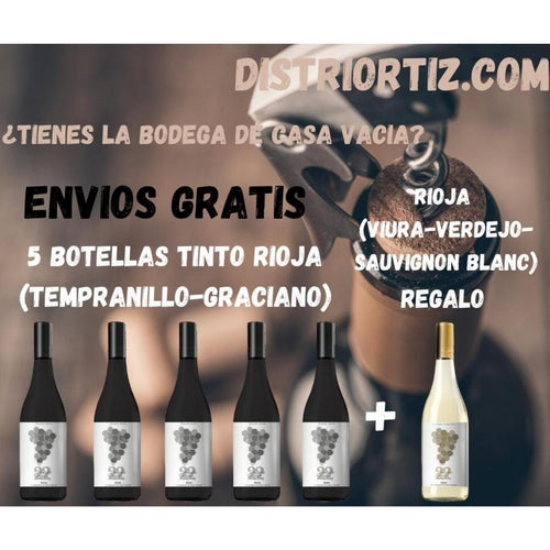 5 BOTELLAS 22 SENTIDOS TINTO RIOJA + 1 BOTELLA 22 SENTIDOS BLANCO RIOJA - DISTRI ORTIZ